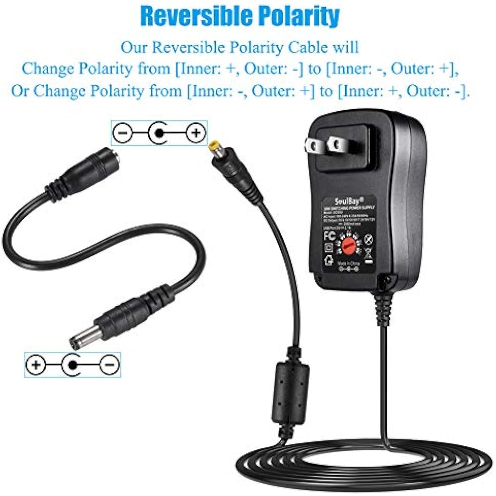 5.5 X 2.1mm Jack Reverse Polarity Converter Cable Guitar Piano Pedals