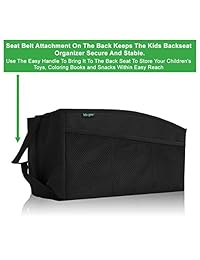Lebogner   Organizador de consola de coche, organizador de asiento delantero de lujo, organizador de necesidades de conducción, organizador de asiento trasero para niños, 4 bolsillos interiores, 6 bolsillos exteriores, diseño fácil de plegar