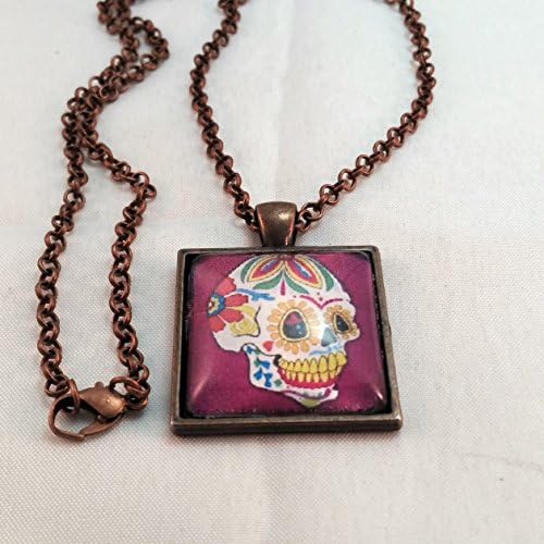 Day of the Dead Jewelry Sugar Skull Art Pendant Necklace Jewelry