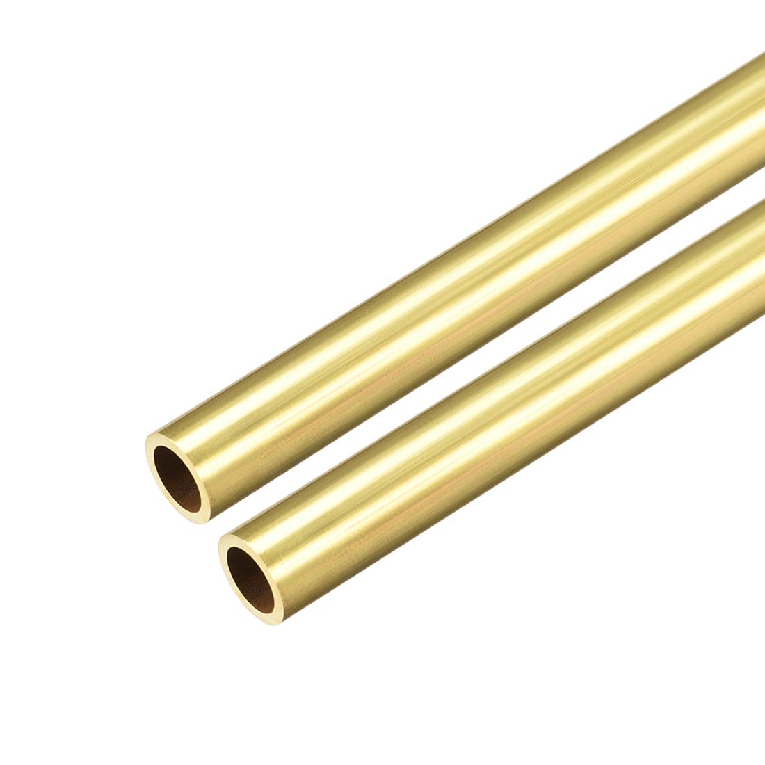 uxcell Brass Round Tube, 300mm Length 8mm OD 1mm Wall Thickness, Seamless Straight Pipe Tubing 2 Pcs
