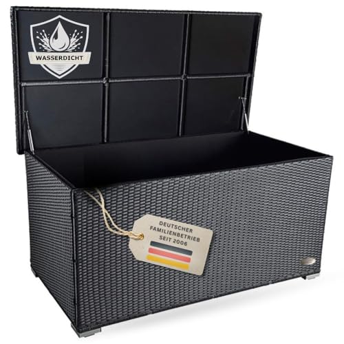 RS Trade Auflagenbox wasserdicht XXL, Gartenbox, Aufbewahrungsbox Garten, Kissenbox Outdoor, Gartentruhe, große Gartenkiste für Polster, wetterfeste G