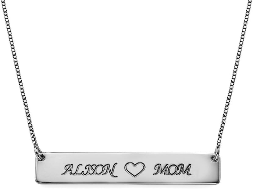 Nameplate Necklace in Sterling Silver - Personalised with 2 Names!