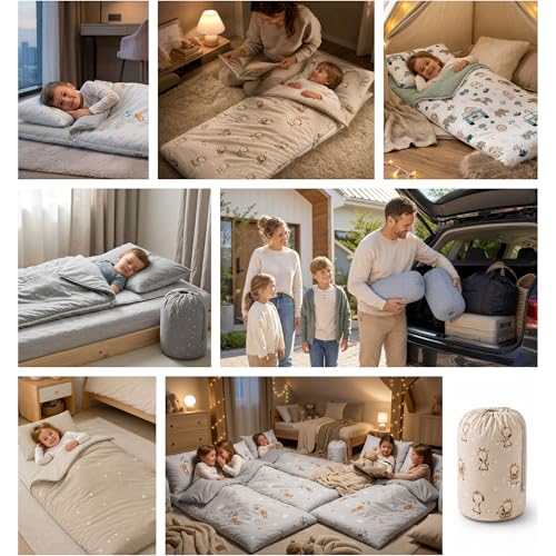Children's Sleeping Bag with Cushion and Zip for Babies from 3 to 7 Years – Inner Sleeping Bag for Nursery, Oeko-Tex