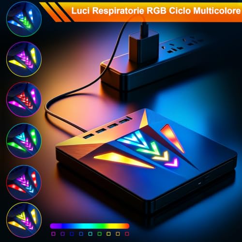 External DVD CD Player for PC, External DVD Burner USB 3.0 -/+RW/ROM Drive with 4 USB Ports Portable 5Gbps Speed for Laptop, Desktop, Windows 11/10/8/7/XP/Vista, Linux, MacOS