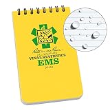 Rite in the Rain Weatherproof EMS Notebook, 3" x 5", Yellow Cover, Vital Stats Pages (No. 112)