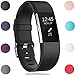 GEAK Compatible with Fitbit Charge 2 Bands, Soft Accessory Wristband Strap with Secure Metal Clasp for Fitbit Charge 2, Small Classic Black