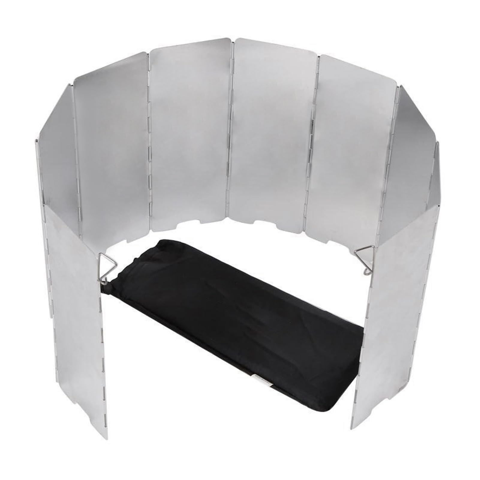 Lixada Camping Stove Windshield, 10 Plates Aluminum Camping Cooker Stove Windshield Lightweight with Drawstring Bag for Picnic, Backpacking, Cooking