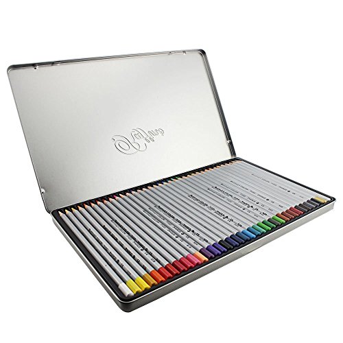 NIUTOP Art Drawing Colored Pencils Set 36 Assorted Artist Coloring Color Pencils with Tin Box for Sketching Drawing Adult Coloring Books