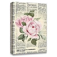 Canvas Wall Art Flower On The Newspaper Canvas Prints Home Artwork Decoration for Living Room,Bedroom - 12x18 inches