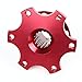 Auto Dynasty 6-Hole Pull Ball Bearing Style 2 inches Thick Steering Wheel Short Quick Release Hub Adapter (Red)