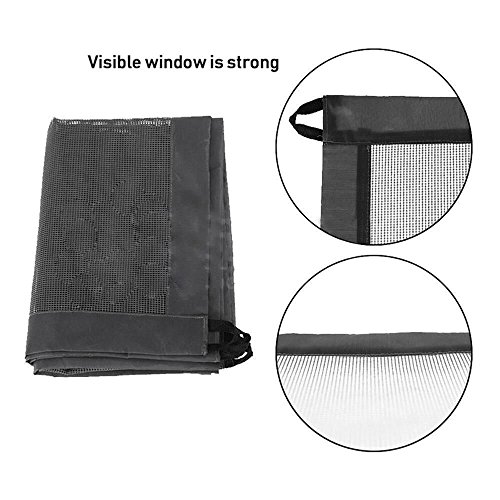 AUOKER Dog Gate, Sturdy Pet Mesh Playpen Fence with 4 Sticking Hook and Retractable Pole - Easy to Store, Protect Dogs - Wide Black PET Dog Fencing Barrier for Indoor Home Use, 45.28 X 24.41 Inch - Thumbnail 4