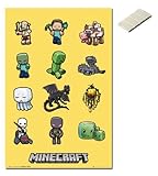 Bundle - 2 Items - Minecraft Characters Poster - 91.5 x 61cms (36 x 24 Inches) and Small Block Of White Tack