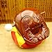 Buddhist Camphorwood Wooden Fish Temple Block Zen Drum with Mat 4 inch