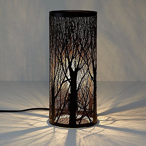 an Handicrafts Iron Tree Design Hanging & Table Lantern Color - Black.