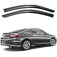 MODILOVER Tape on Window Visor Deflectors, Compatible with 2013-2017 Honda Accord 2Dr, Acrylic Smoke Tinted Slim Style Window Rain Guards, Sun Wind Side Vent Visor Set, 2 Pieces