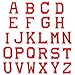 Sorrento Crafts 26pcs Letter Embroidered Iron On Patches for DIY Clothing Badges Red Alphabet