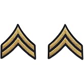 US Army Male Rank Gold On Blue Chevrons For ASU