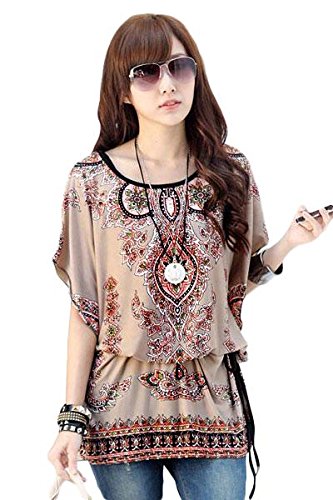 boldgal girl's fashion exotic print top (multi-coloured)