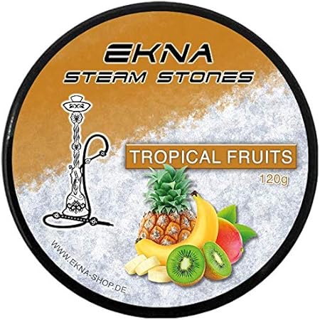 EKNA Steam Stones Tropical Fruits 120 g - Repuesto para tabaco de shisha sin nicotina ni alquitrán.