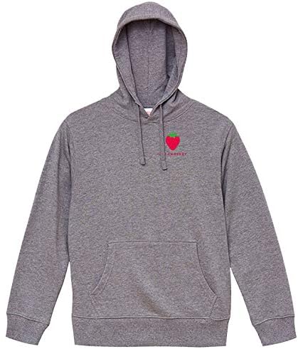 Amazon Lindwurm パーカー メンズ プルオーバー スウェット レディース トレーナー 長袖 フード付き おしゃれ イチゴ いちご ストロベリー ワンポイント 赤 トレーナー パーカー 通販