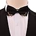Alizeal Men's Pre-tied Golden-Metal-Edged Two-Layer Bow Ties (Black)