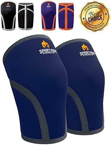 Sparthos Spartan Strength Knee Sleeves (Pair) Support & Compression for Weightlifting, Powerlifting & Squats, Heavy Duty 7mm Neoprene