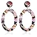 Mottled Circle Hoop Acrylic Resin Dangle Statement Earrings for Women