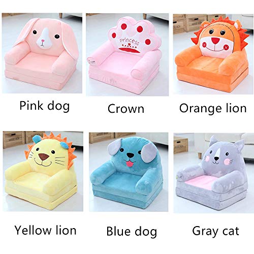 Children's Sofa Backrest Chair Stuffed Plush Toy Kids Toys Baby Learning Chair Infant Foldable Seat Feeding Chair for Teens/Toddlers/Baby - Thumbnail 4