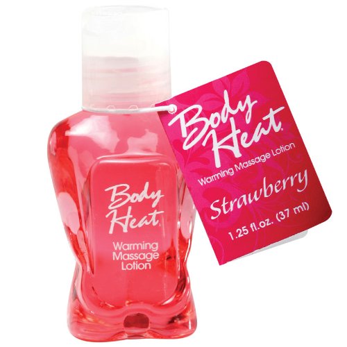 1 BODY HEAT warming massage lotion edible STRAWBERRY flavored oil