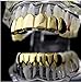 TSANLY Gold Grillz 6 Teeth Mouth 24K Plated Gold Top & Bottom Grills Caps Set for Son + Extra Molding Bars + Microfiber Cloth