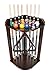 Pool Cue Rack Only- Billiard Stick Stand Holds 8 Cues & Ball Set Mahogany Finish (Mahogany)