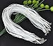 Housweety Organza Ribbon Waxen Cord Necklace White 17
