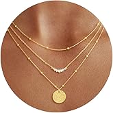 CHESKY Layered Gold Necklaces for Women Trendy, Dainty 14K Gold Plated CZ Pendant Necklace Stackble Necklace Gold Jewelry Set for Women Gifts