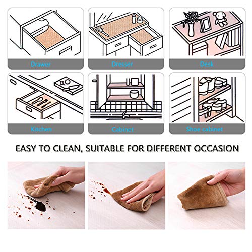 image for FIGROL Ribbed 2 Rolls Drawer and Shelf Liner,Non-Adhesive Waterproof C