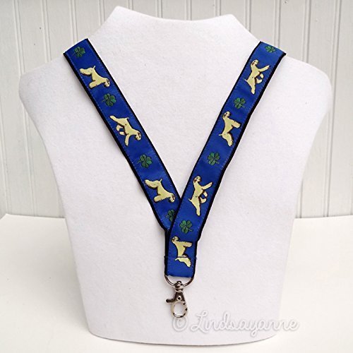 Soft-coated Wheaten Terrier Dog Breed Neck Lanyard for ID or Keys - Blue