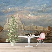 Wall Murals Self-Adhesive Removable The Dogana and San Giorgio Maggiore by Joseph Mallord William Turner Wallpaper Home Decoration for Living Room,Bedroom - 66x96 inches