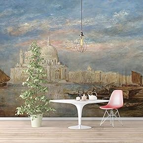 Wall Murals Self-Adhesive Removable The Dogana and San Giorgio Maggiore by Joseph Mallord William Turner Wallpaper Home Decoration for Living Room,Bedroom - 66x96 inches