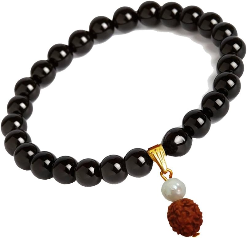 RICH AND FAMOUS Crystal Bracelet Rudraksha Charm for Men & Women