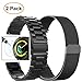Valkit Gear Sport Band, Stainless Steel Watch Bands, Milanese Loop Mesh Replacement Bracelet Metal Strap, Tempered Glass Screen Protector for Samsung Gear Sport/S2 Classic Smart Watch, 2 Black - 20 mm