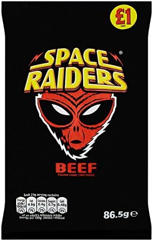 Space RaidersBeef Flavour Cosmic Corn Snacks 86.5g (Pack of 12 x 86.5g)
