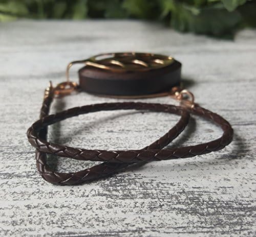 Coffee Wrap Leather Bolo Bracelet for Bellabeat LEAF
