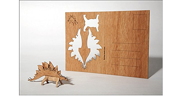 Postal de madera de verdad con Pop Out 3d estegosaurio ...
