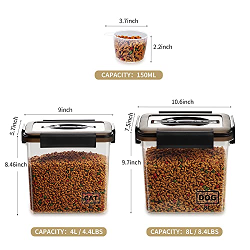 Cat Food Storage Containers, Lockcoo 2Pack Airtight Pet Dog Food