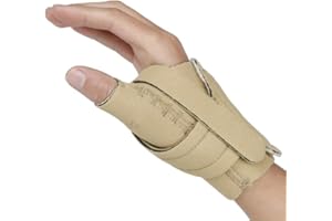 Comfort Cool Thumb CMC Restriction Splint. Beige Patented Thumb Brace Provides Support/Compression. Indications - Arthritis, Tendinitis, Dislocations, Sprains, Repetitive Use. Right Medium