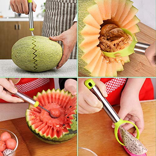 image for Watermelon Windmill Cutter Slicer, 【4 Pack】 PEYOU Stainless Steel 