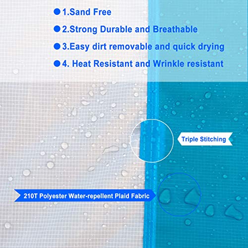 Beach Blanket,9x7ft Sand Free Beach Mat Big Lightweight Picnic Blanket Waterproof Handy Mat for Picnic Travel Camping Outdoor Events