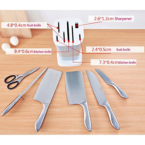image for Qiyao ABS Plastic Knife Block 7 Knives(Not Included),Knife Storage Org