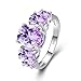 Psiroy 925 Sterling Silver Plated Created Tourmaline Filled 5 Stone Engagement Ring Band Size 9