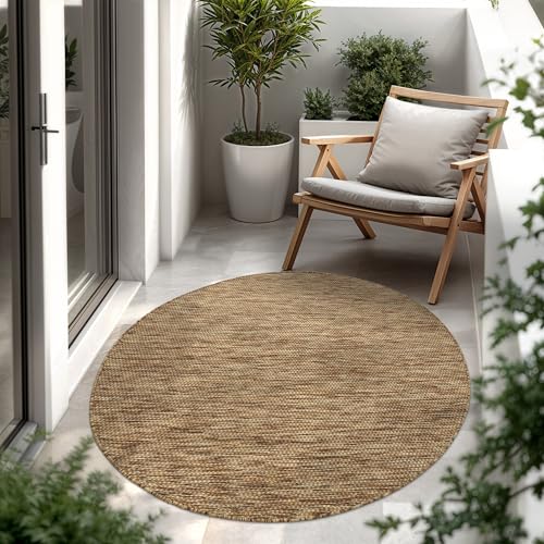 Paco Home Outdoor Teppich, Wetterfest Pflegeleicht Küchenteppich Ideal für Terrasse Balkon Garten, Flachgewebe Sisaloptik Modern Einfarbig meliert, 16