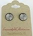 Summerfield Collection Antiqued Gold-tone Faux Druzy Stone Stud Earrings 12mm (Clear/Lt Gray)